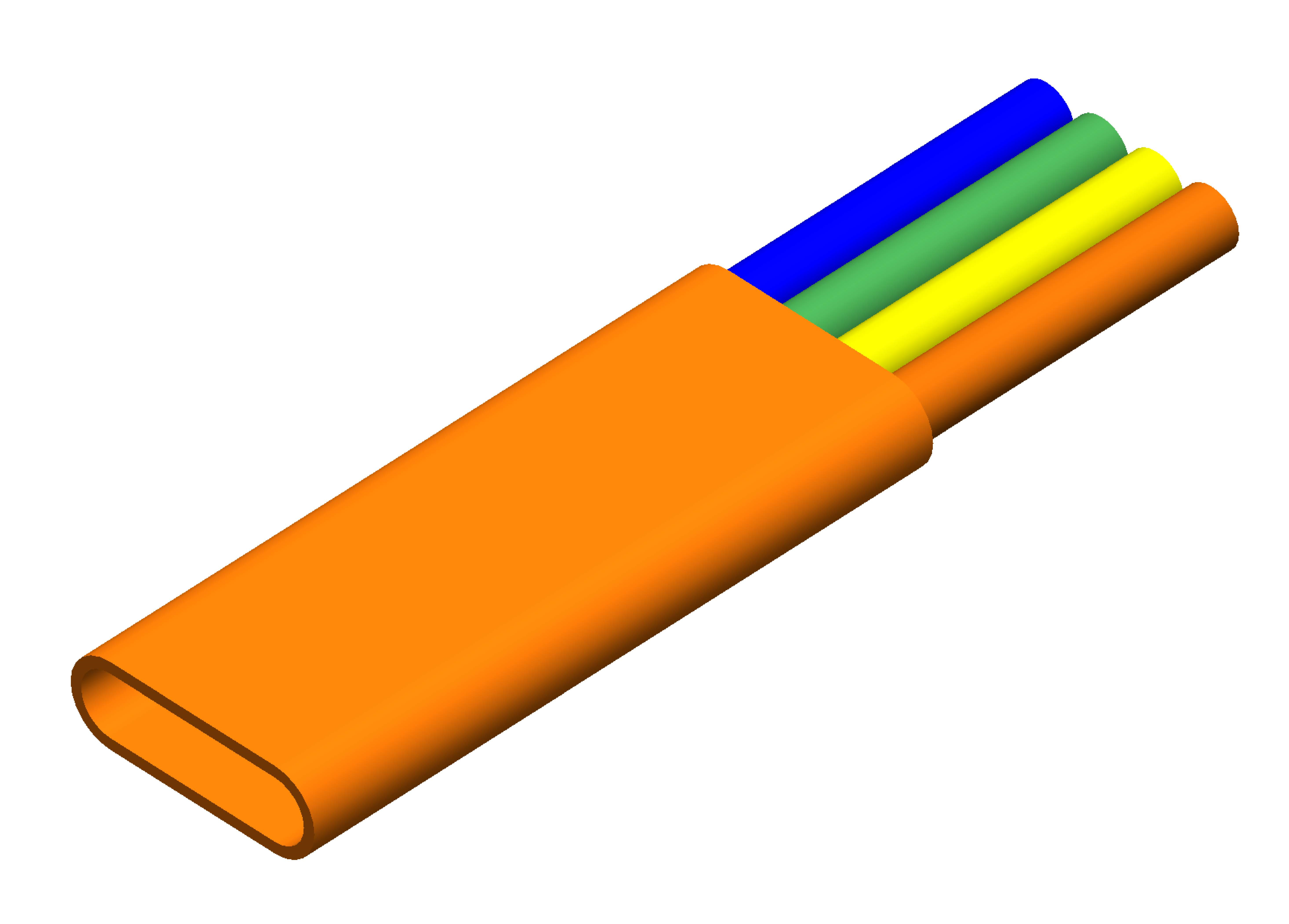 GryphonX™ Flat Bundle Microduct cross-section, showing individual HDPE microducts within the multi-way bundle sheath