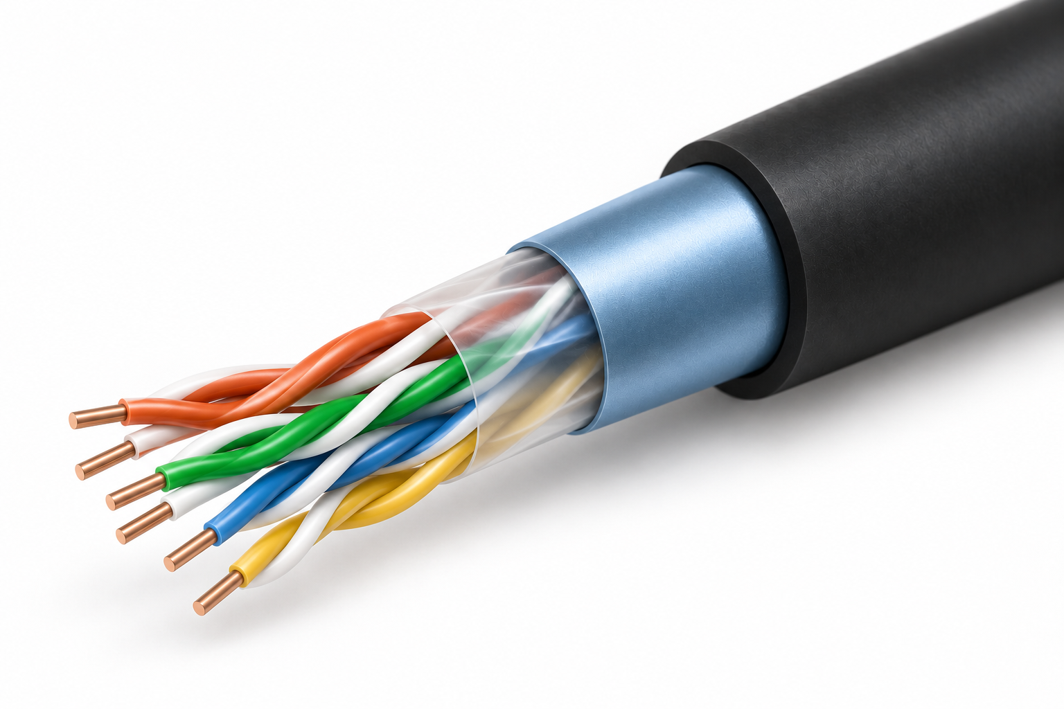 ChimeraX™ UL2464 overall screened control cable cross-section showing colour-coded tinned copper conductor pairs, drain wire, and Al-Mylar foil shield