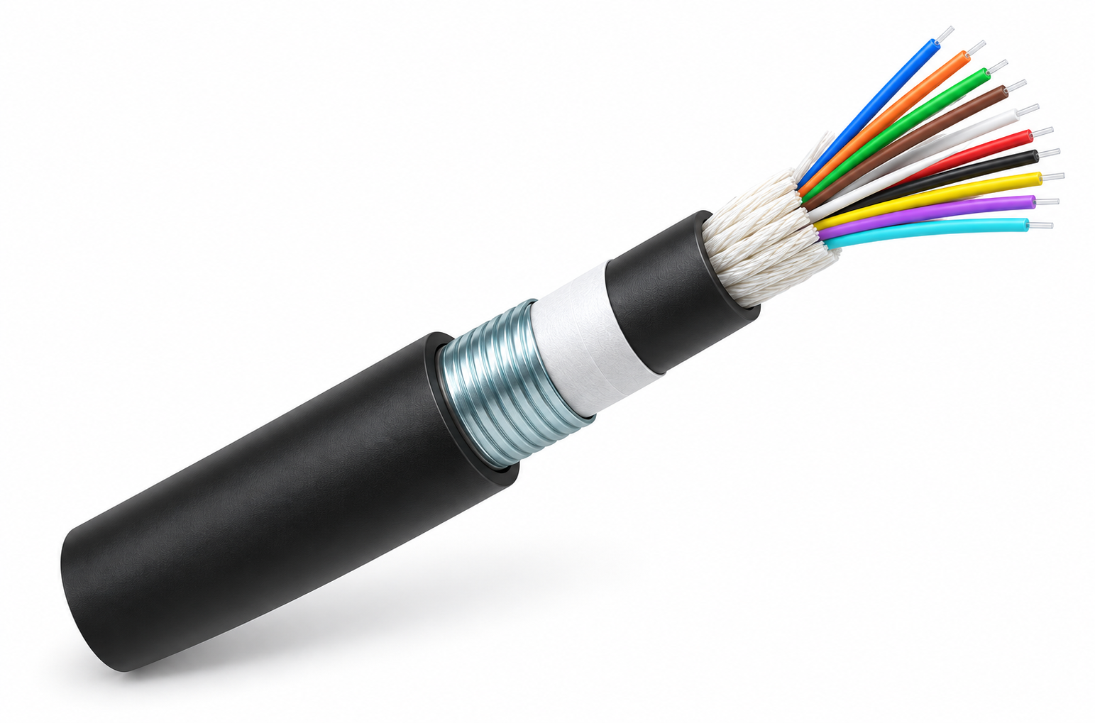 12F double-jacket fiber optic cable 12-core steel tape optical cable anti-termite anti-rodent fiber cable double LSOH jacket fiber cable 12F tight-buffered outdoor fiber cable