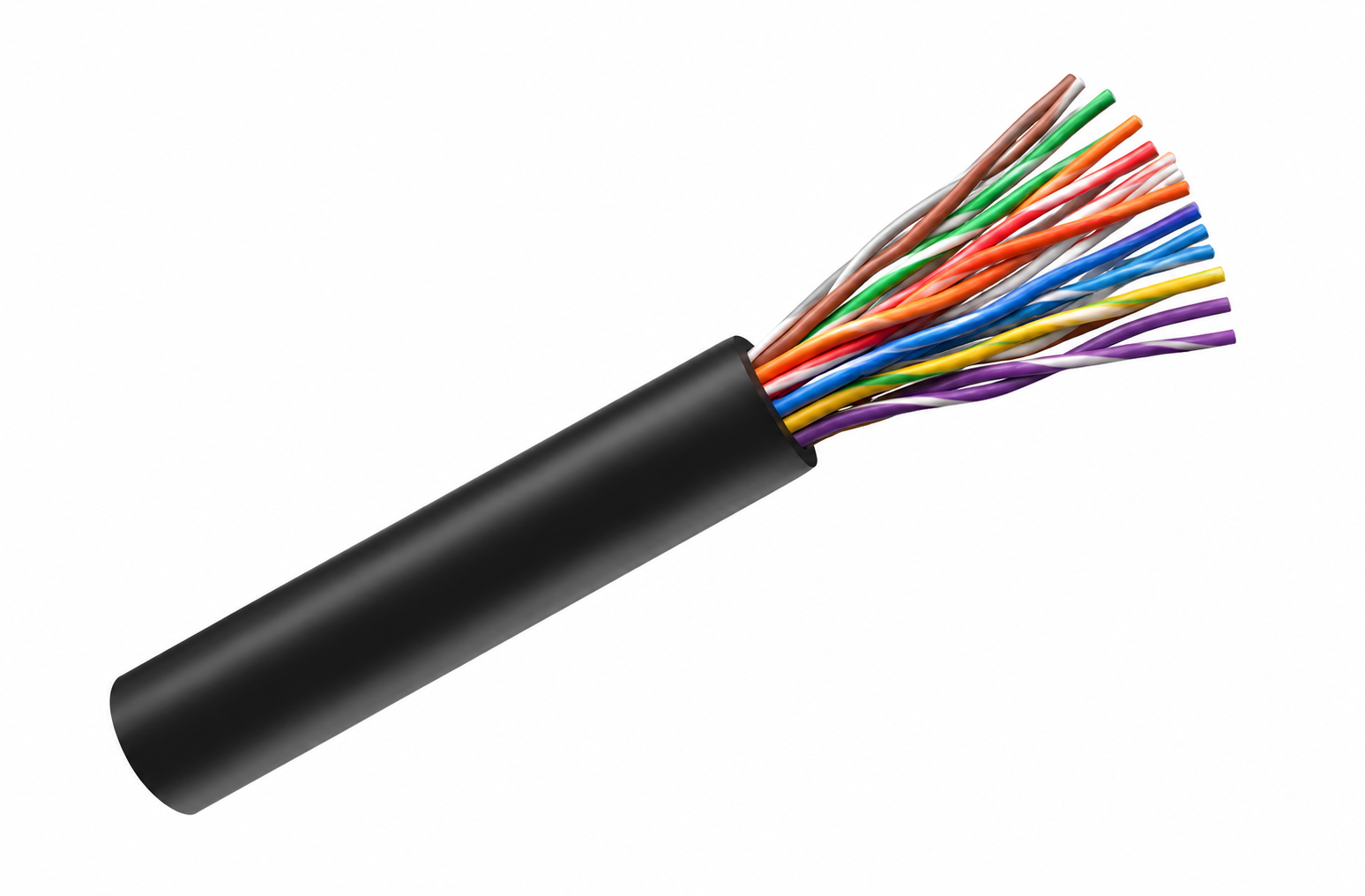 The 2 Pair 20 AWG shielded telephone cable is intended for fixed installation in underground telecommunications networks.