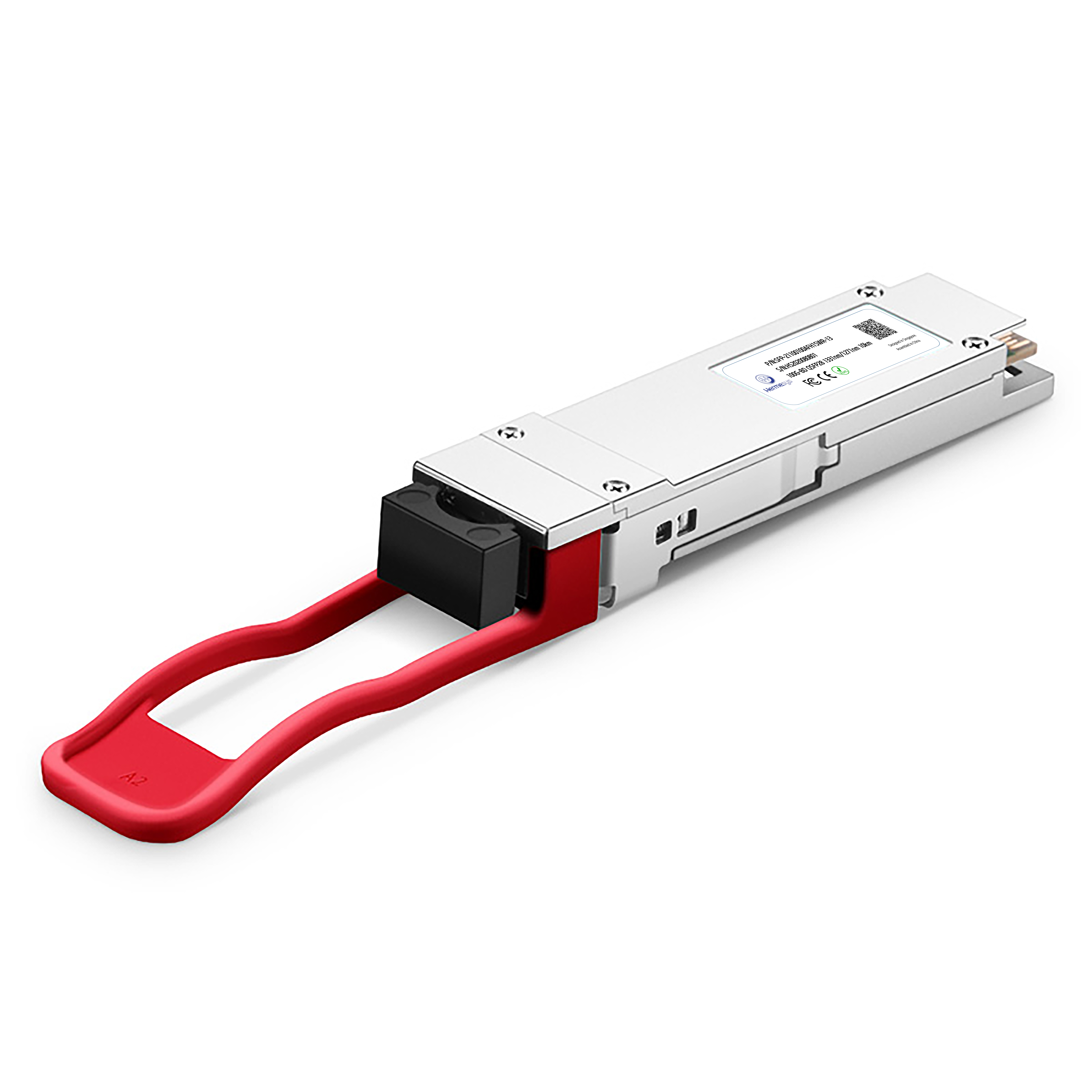Hermesys HydraX 100G QSFP28 BiDi LR 10km transceiver with simplex LC interface