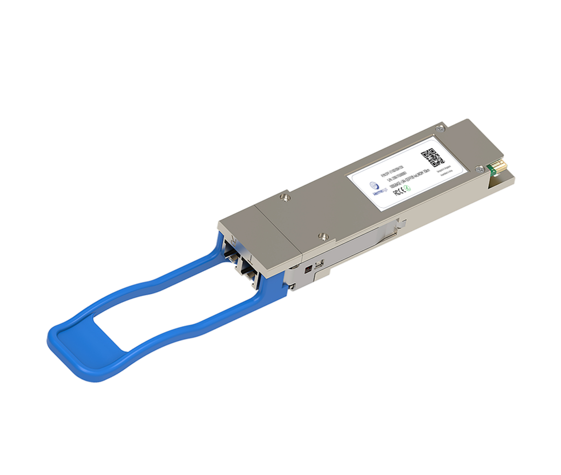 Hermesys HydraX 100G QSFP28 LR4 10km optical transceiver with duplex LC interface