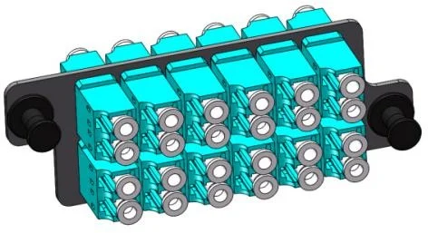 24-fiber LC faceplate module for high-density patch panel